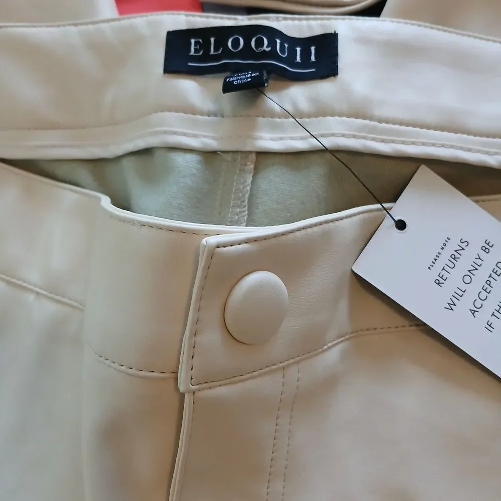 Eloquii Pants Cream Boot Cut Slits On Hem NWT ‎ Sz 26 Quiet Luxury Weddings Work